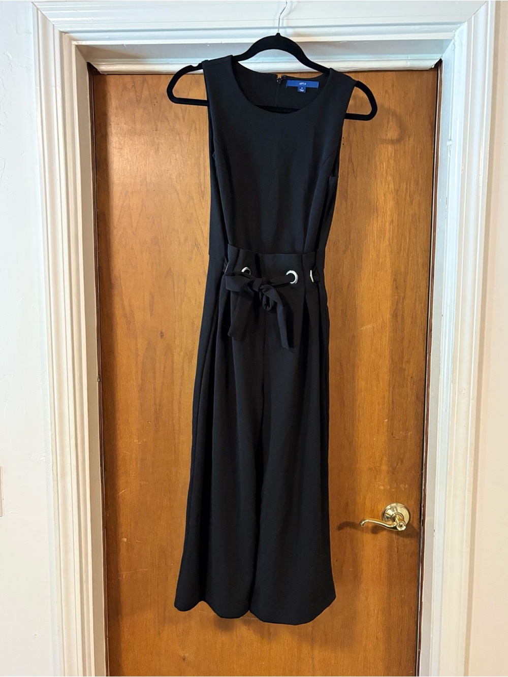 Apt. 9 Black Sleeveless Belted Jumpsuit